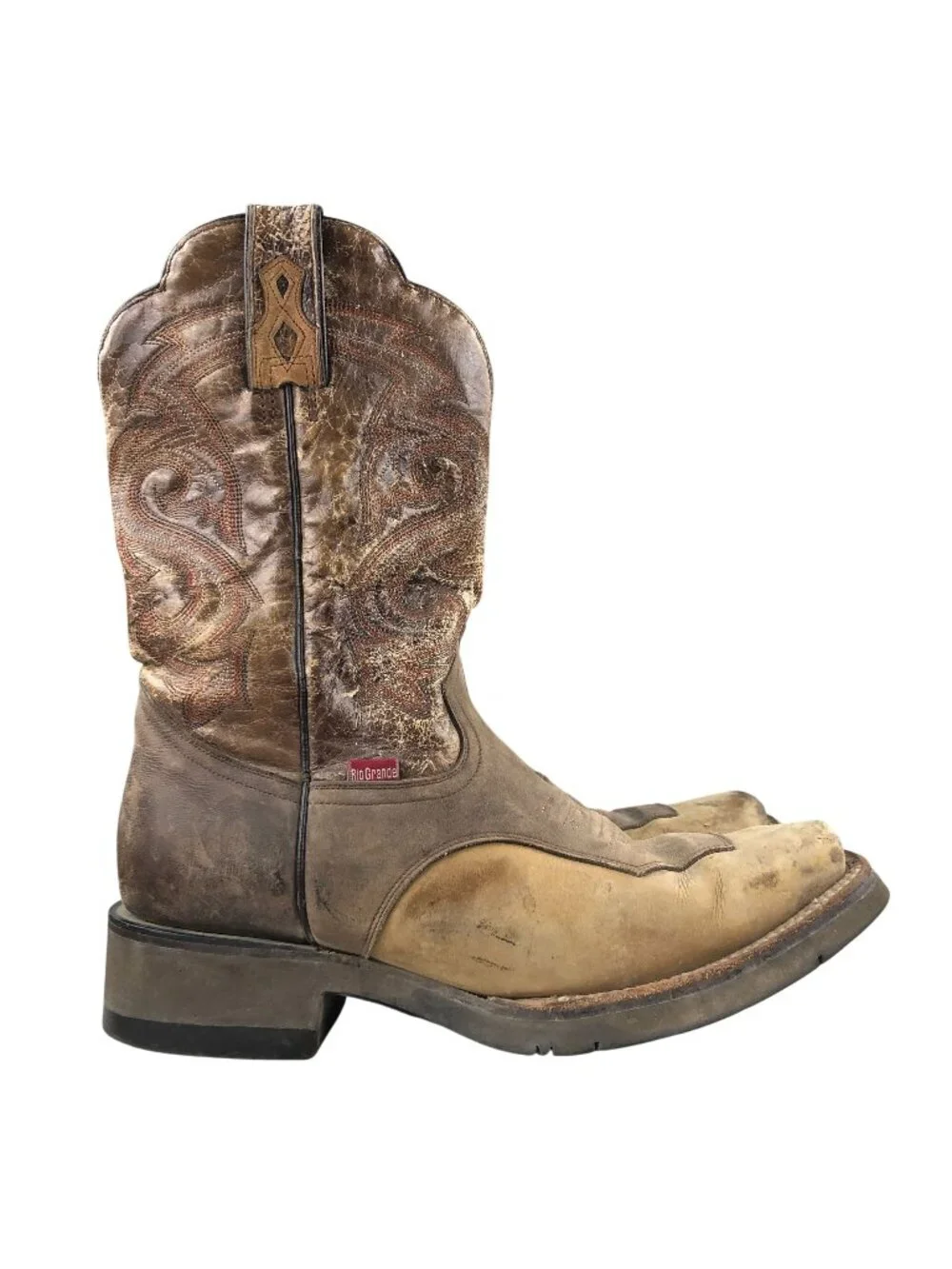 Rio Grande Limited Men's 28 (US 9.5-10) Brown Leather Western Cowboy Boot FAIR